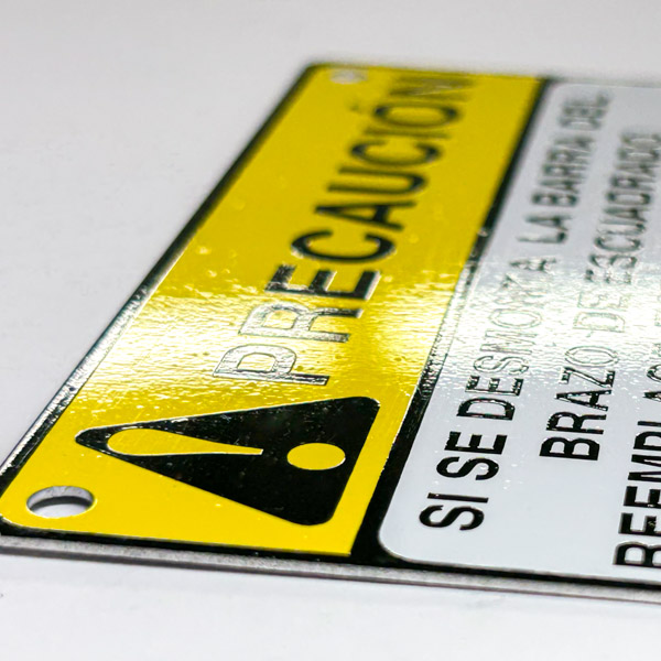 screen printed nameplate